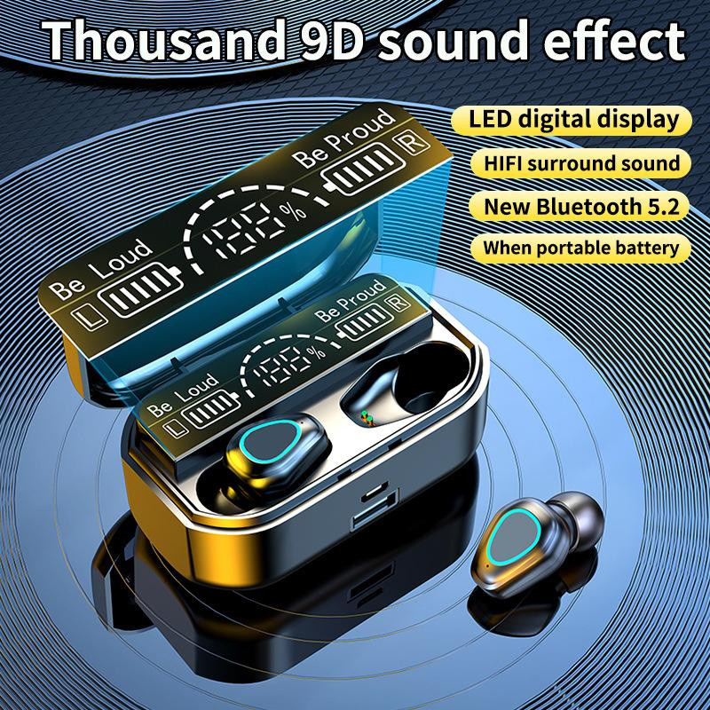 VAORLO Mini In-Ear Bluetooth Kopfhörer mit Digital Display und HD Mikrofon in Weiß - Bild 1