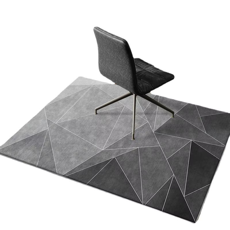 VIKAMA Moderner Minimalistischer Teppich in Grau mit Geometrischem Muster und Rutschfester Unterseite für Home Office und Schlafzimmer - Bild 5