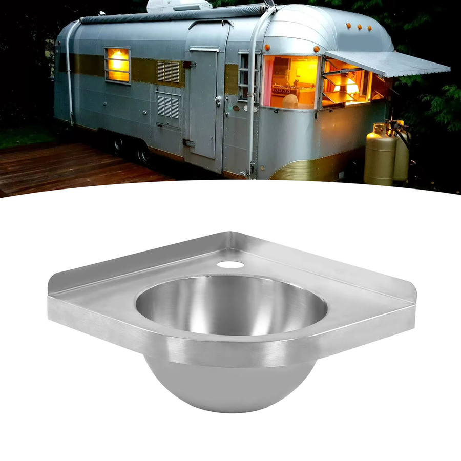 DOACT Eck-Dreieck-Waschbecken in Silber für Küche, Badezimmer, Boot oder Wohnmobil - Bild 2