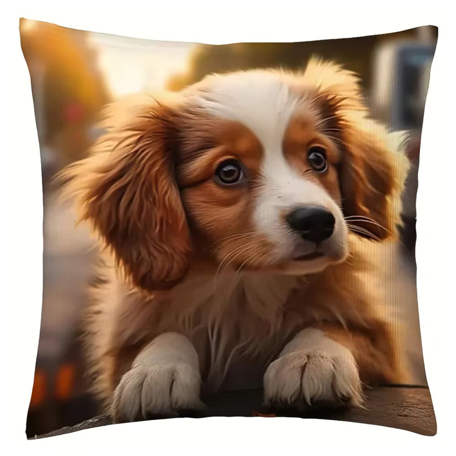 VIKAMA Kissenbezug mit King Charles und Beagle Motiv, quadratisch, mehrfarbig, Breite: 40 cm, Höhe: 40 cm - Bild 2