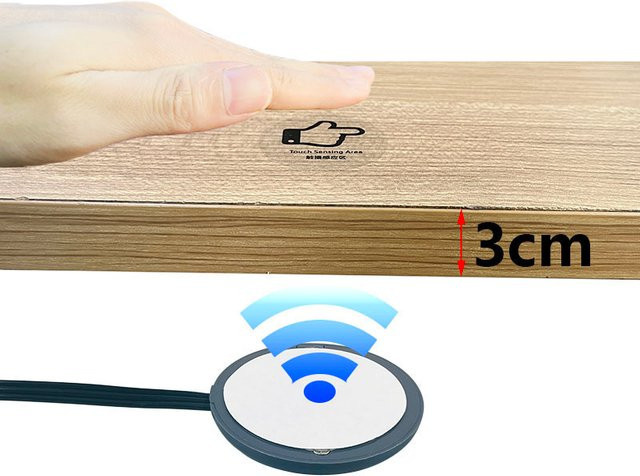 IKSLED Handfeger-Induktionsschalter für Trennwände, DC 3,7–24 V, 3 cm Holzdurchdringung - Bild 1