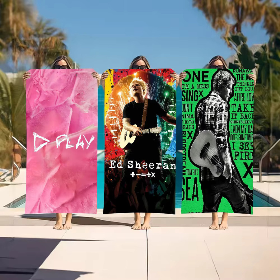 Singer E-Ed Sheeran Play Towel sandfreies Strandtuch für Sport, Reise und Camping - Bild 2