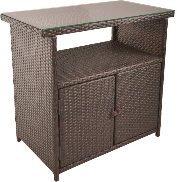 DELUKE Sideboard ELISA Kommode in Coffee mit Kunststoffgeflecht für Flur und Schlafzimmer, B/T/H: 84 x 50 x 90 cm - Bild 1