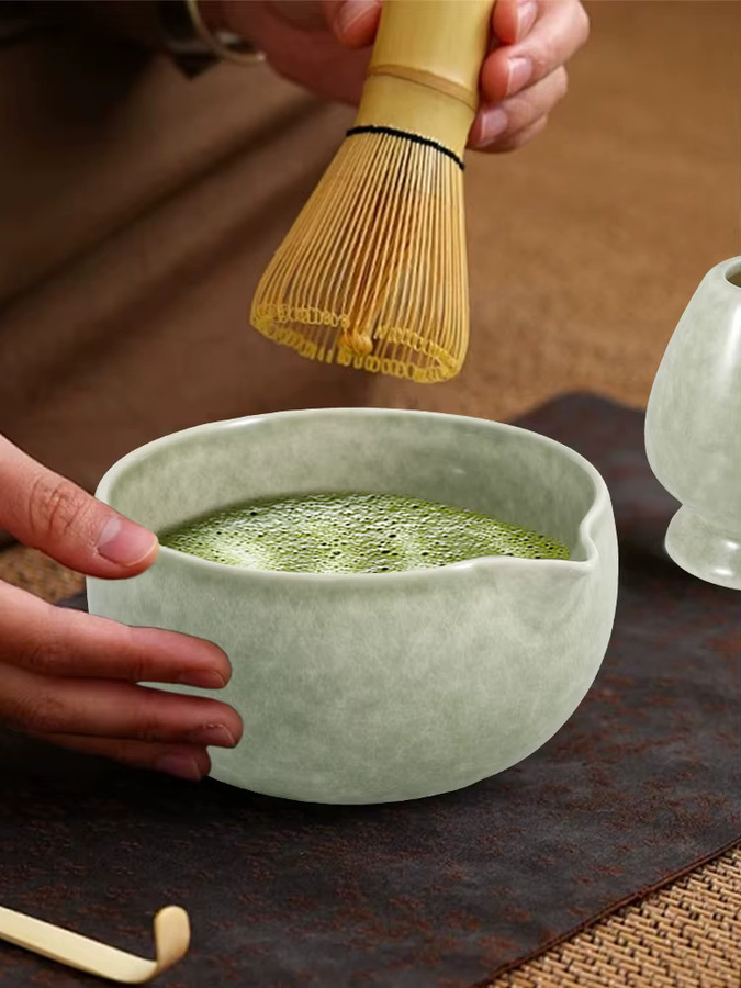 Willstar Matcha-Tee-Set aus Keramik mit Schüssel, Schneebesen und Ständer in Grün - Bild 5