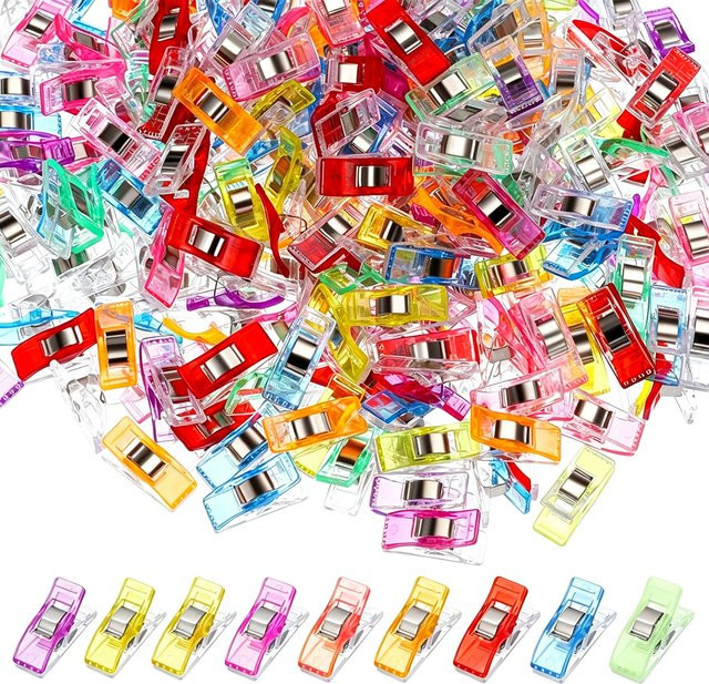 100 Stück Nähklammern als Mehrzweck-Quilt-Clips in Multicolor aus Kunststoff für Quilten und Scrapbooking - Bild 1