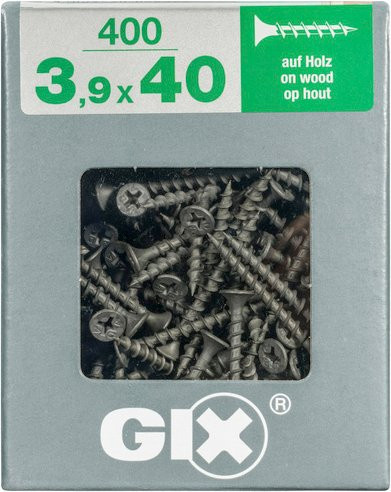 Spax Grobgewindeschraube GIX B Phillips aus Stahl, Durchmesser: 3,9 mm, Länge: 40 mm, Farbe: Silber - Bild 1