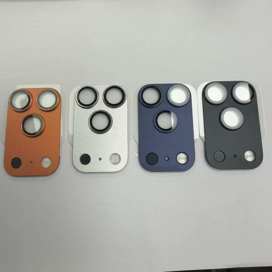 Metall Kamera Schutzabdeckung für iPhone 14 15 16 17 Pro Max in Orange aus Glas-Legierung als Objektivring-Schutzkappe - Bild 4