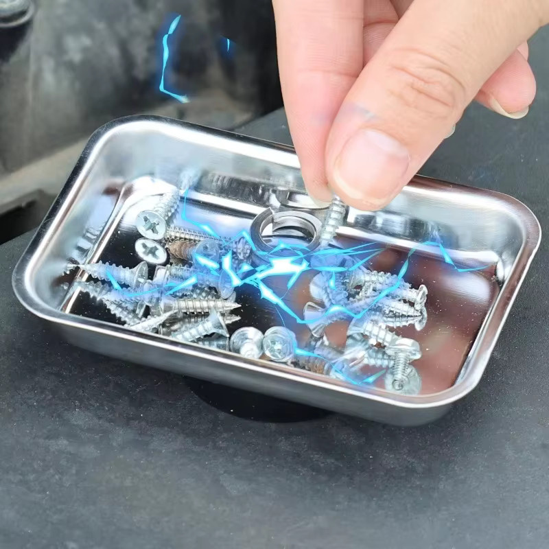 Magnetische Edelstahl-Werkzeughalter Ablage in Silber zur Organisation von Kleinteilen - Bild 2