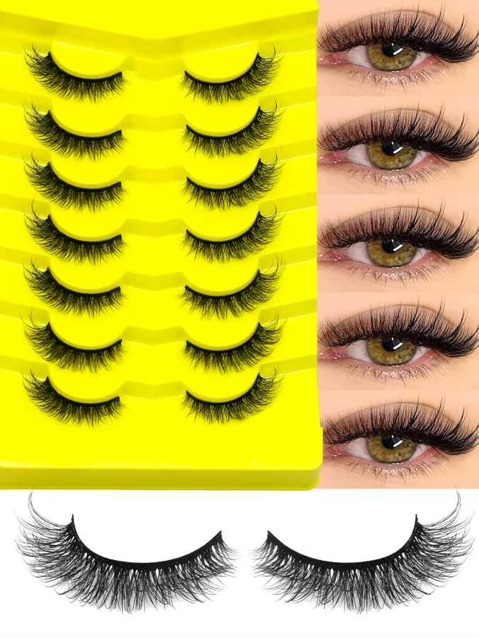 VELTRINAY Cat-Eye-Wimpern, D-Curl, transparentes Band, Unisex - Bild 2