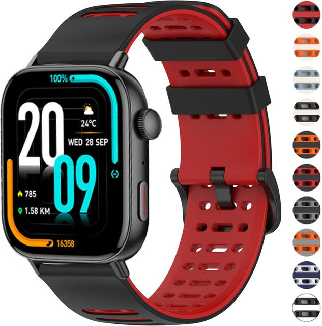 COLMI Uhrenarmband Silikon, 22 mm, Schwarz, Unisex - Bild 1