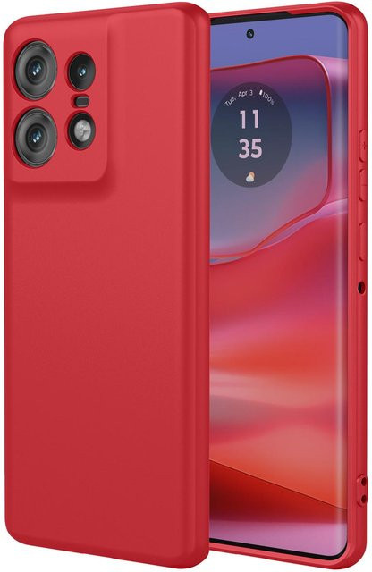 Flexible Flüssigsilikon-Schutzhülle für Motorola Edge 50 Pro, 60 Fusion, Ultra 40 Neo Plus 5G in Rot - Bild 1