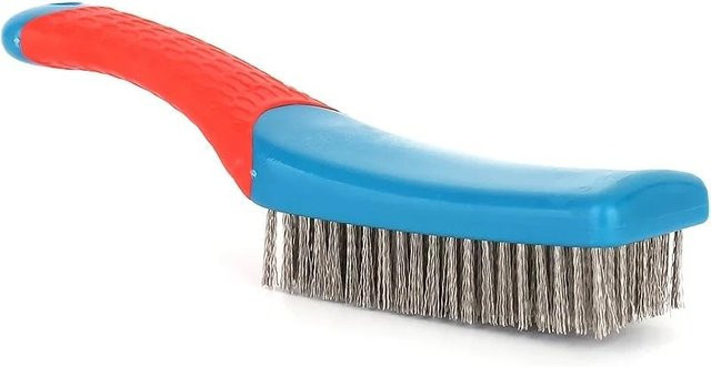 Schwerlast Drahtbürste mit Edelstahlborsten und Kunststoffgriff in Blau zur Entfernung von Rost, Schweißschlacke und Schmutz - Bild 1