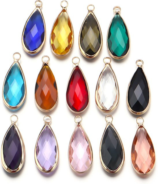 louleur Anhänger Charms, Kristall Glas, Gold, Messing, Unisex - Bild 1