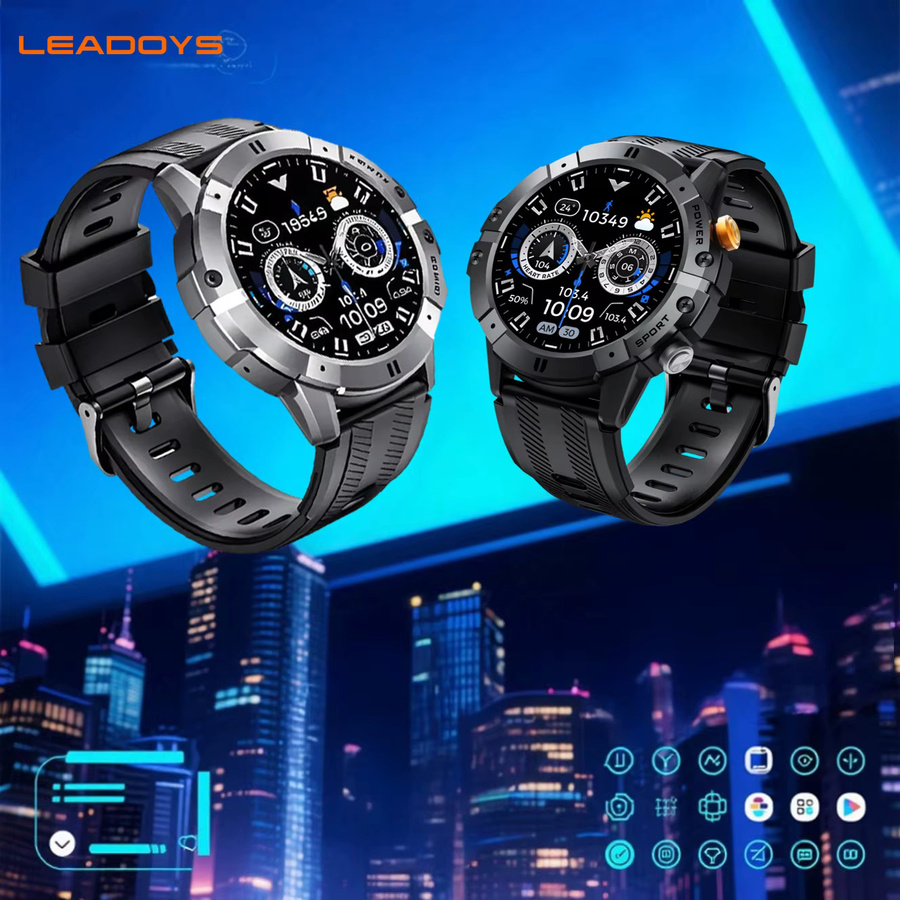 Leadoys Smartwatch, Bluetooth, Silber, Silikon, 1,52 Zoll - Bild 2
