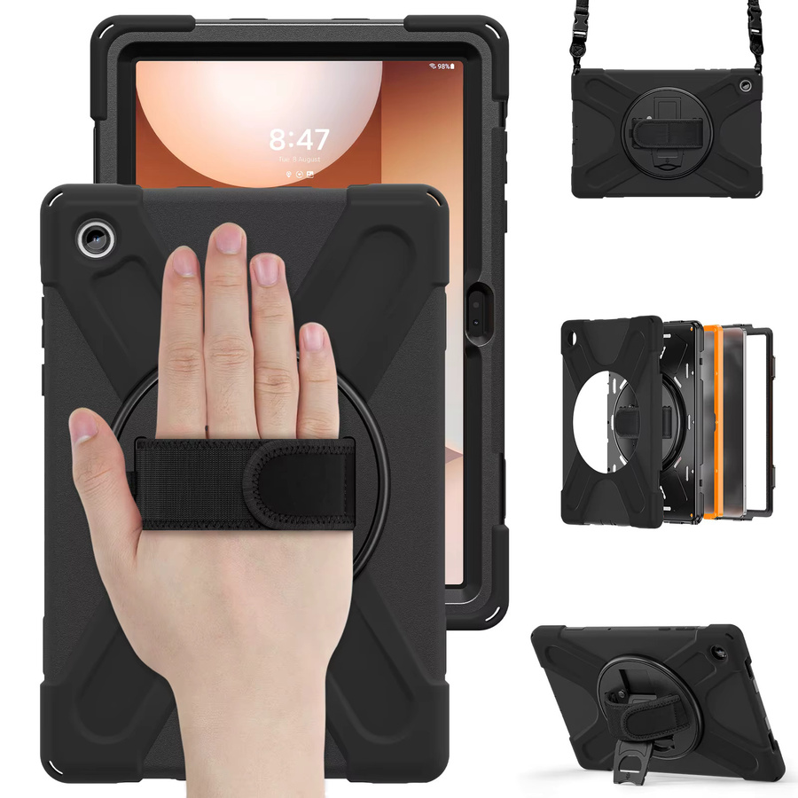 LFOIQN Kinderhülle für Samsung Galaxy Tab A9 Plus 11 Zoll SM-X210 Stoßfeste Schutzhülle mit Ständer in Schwarz - Bild 3
