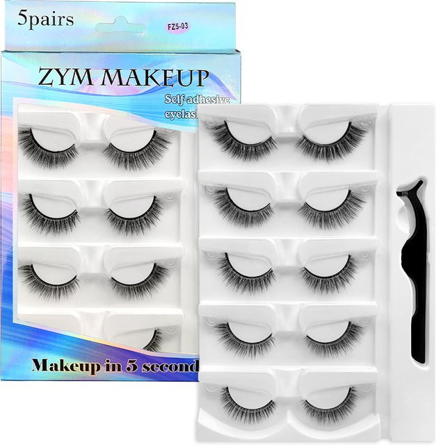Goodobe Falsche Wimpern, 3D-natürlich, 5 Paar, Unisex - Bild 1