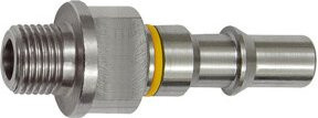 Riegler Unverwechselbarer Nippel NW 6, ISO 6150 C, G 1/4 AG, Gelb/Silber aus Edelstahl - Bild 1