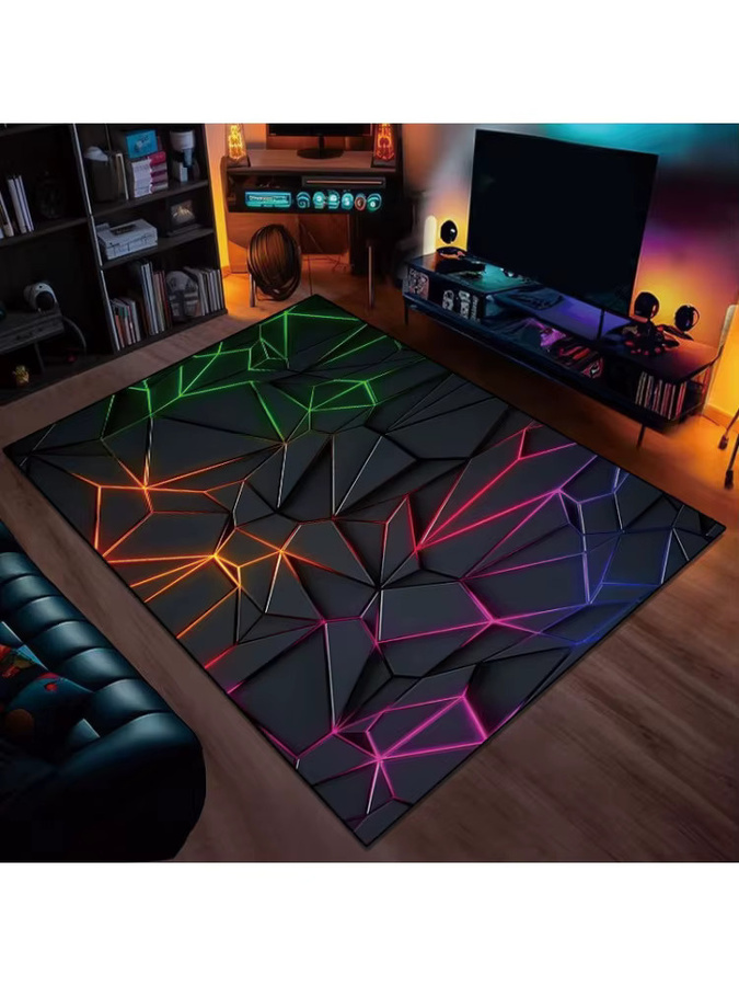 VIKAMA 3D-Teppich im modernen geometrischen Design, mehrfarbig, schmutzabweisend und verschleißfest, B/T: 120 x 80 cm - Bild 2