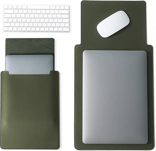 Clyine Business Travel Aktentasche für 11-16 Zoll Laptops in Grün mit PU-Cover Notebook Schutzhülle - Bild 1