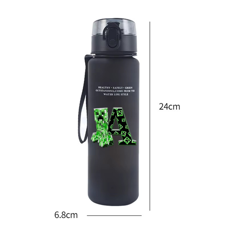 Bandai Miner Crafting Pixel Wasserflasche, 650ml, mit Pop-up-Deckel, mattierter Trinkbecher, auslaufsicher, tragbar - Bild 2