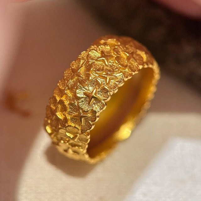 Ring Gold, Stern, Damen, Vintage - Bild 1