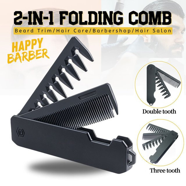 Happy Barber Multifunktionaler faltbarer Haarkamm, Unisex - Bild 1