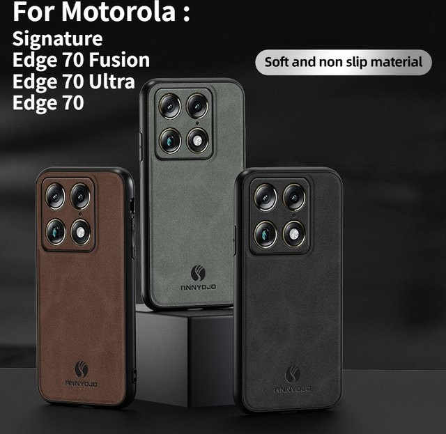 Retro Business Leder Handyhülle mit Auto-Magnethalter für Motorola Signature Edge 70 60 50 40 Neo Ultra Fusion in Schwarz - Bild 1