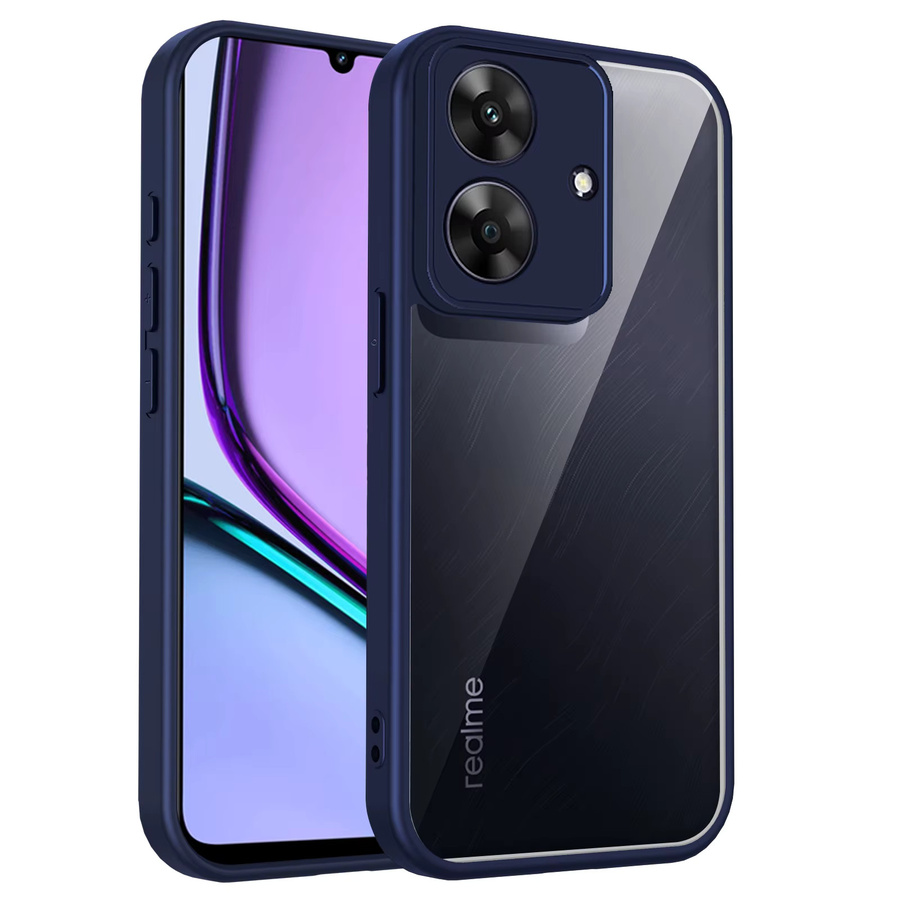 Realme Note 60 und Note 60X Handyhülle aus Silikon mit Luftpolster und matter Rückseite in Transparent oder Purple - Bild 2