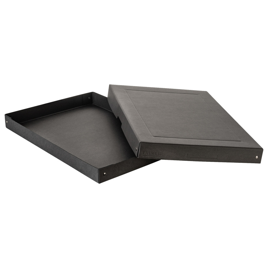 Falken Archivbox PureBox Black A3, Aufbewahrungsbox aus FSC-Pappe mit Blauer Engel, Farbe: Schwarz, B: 32 cm, H: 4 cm, T: 44 cm - Bild 2