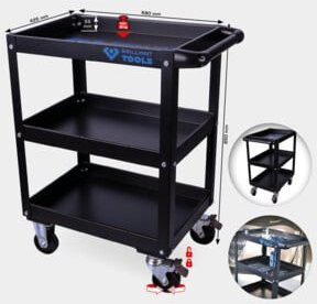 Brilliant Tools Servicewagen BT150900 aus Stahl in Schwarz, B/T/H: 85,0 x 40,0 x 68,0 cm - Bild 2
