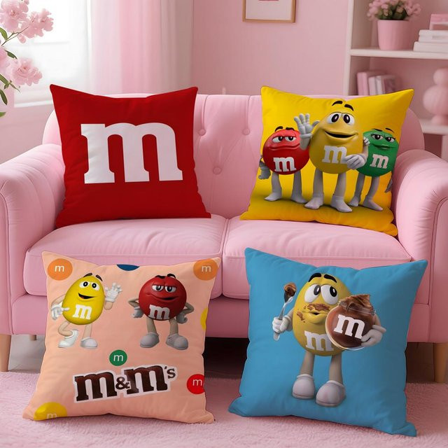 M-M&M'S Kissenbezug mit Grafikdesign in Rot, quadratisch, Breite: 30 cm, Höhe: 30 cm - Bild 1