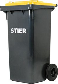 Stier 2-Rad-Müllgroßbehälter 120 l grau/gelb B/T/H: 47,5 x 55 x 93 cm - Bild 1