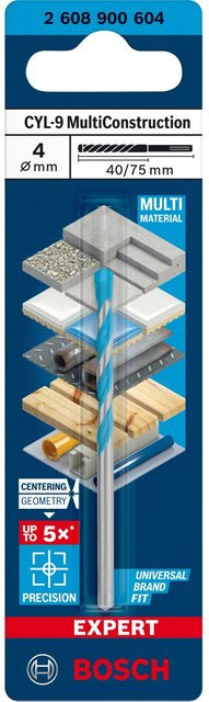 Bosch Expert CYL-9 MultiConstruction Mehrzweckbohrer mit Carbide-Spitze Durchmesser: 4 mm, Gesamtlänge: 75 mm - Bild 2