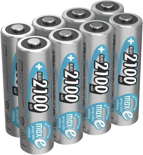 Ansmann maxE HR06 Mignon AA NiMH Akku Set, 2100 mAh, 1.2V, 8 Stück - Bild 1