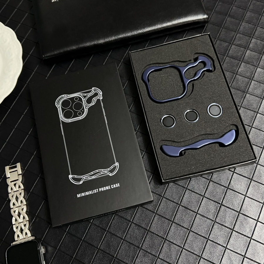 Luxus Handyhülle aus Titan-Metalllegierung mit unregelmäßigem Design und Kameraschutz für iPhone 13 14 15 Pro Max und 15 Plus - Bild 4