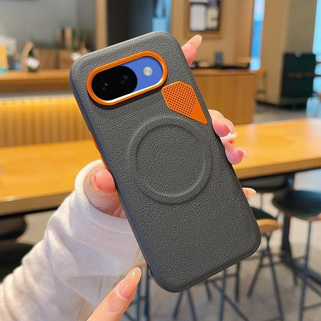 Magnetische PU-Lederhülle für Google Pixel 10A mit Wärmeableitender PC-Abdeckung und Metall-Kameraobjektiv in Schwarz, Weiß oder Grau - Bild 1