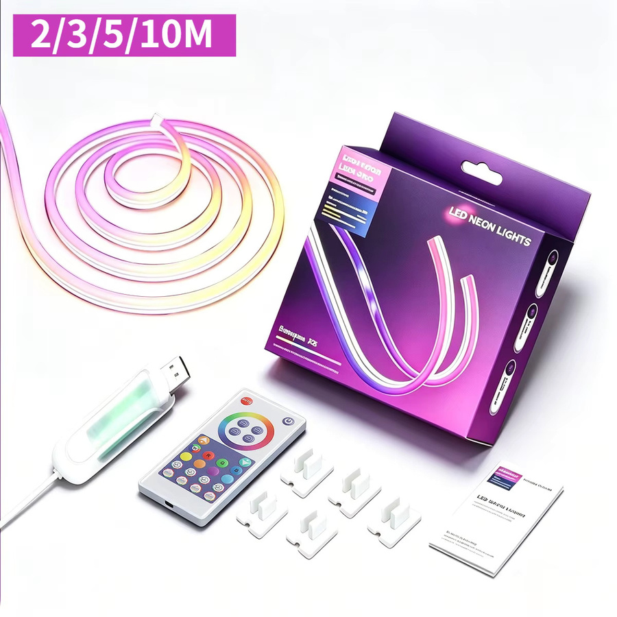 Tuya RGBIC LED Neon-Lichtstreifen Multicolor, wasserdichter flexibler LED-Streifen mit USB-App-Fernbedienung für deine Heimdekoration - Bild 5