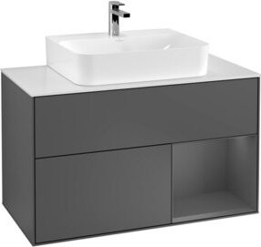 V&B Waschtischunterschrank Finion 100 in Anthrazit, Breite: 100 cm, Tiefe: 50,1 cm, Höhe: 50,1 cm - Bild 1
