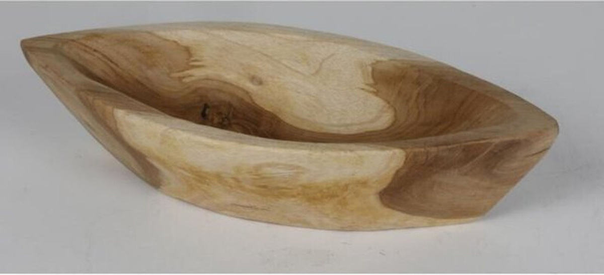 Buri Holzschüssel Kano aus Teak in Braun als rustikale Dekoration und Aufbewahrungsschale, B/T/H: 12 x 12 x 5,5 cm - Bild 1