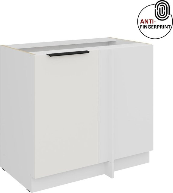 Küchen Eckschrank ARIA Weiss ultra matt Anti Fingerprint Breite: 105 cm - Bild 1