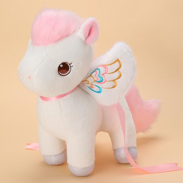 Einhorn Herz Engel Fohlen, Plüschtier, Rosa / Pink - Bild 1