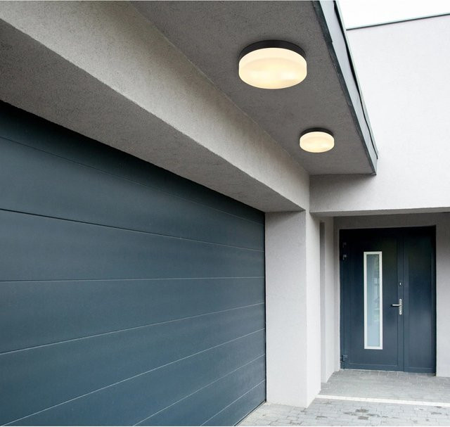 GLOBO Lighting Außenleuchte VRANOS aus Aluminium und Glas in Schwarz matt, IP44, E27 - Bild 2