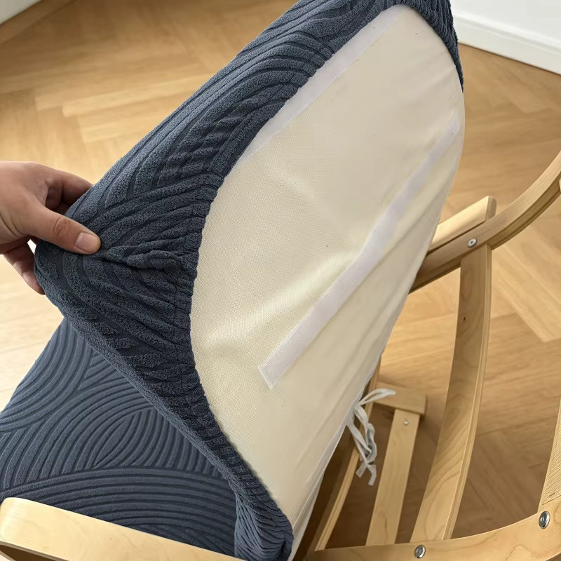 Waschbarer Poang-Stuhlbezug von WANERQU im nordischen Jacquard-Design für Loungesessel, erhältlich in Beige und Grau - Bild 4
