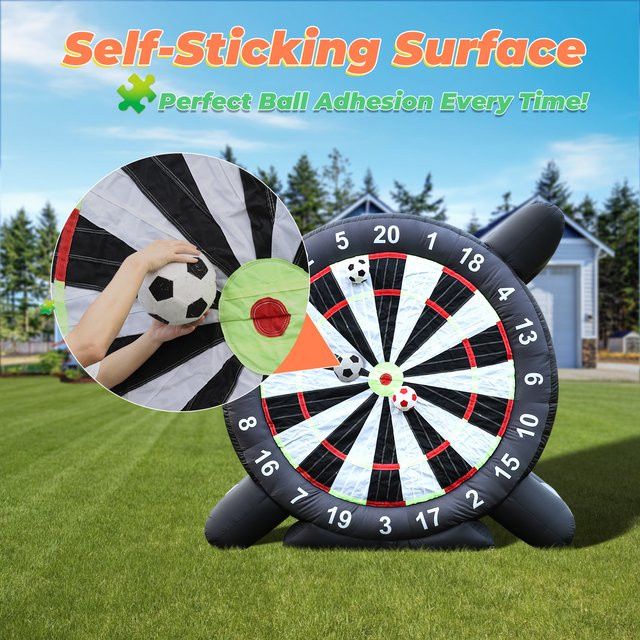 RTS inflatable aufblasbares Fußball-Dartboard, mit 8 Fußbällen & Blower - Bild 1