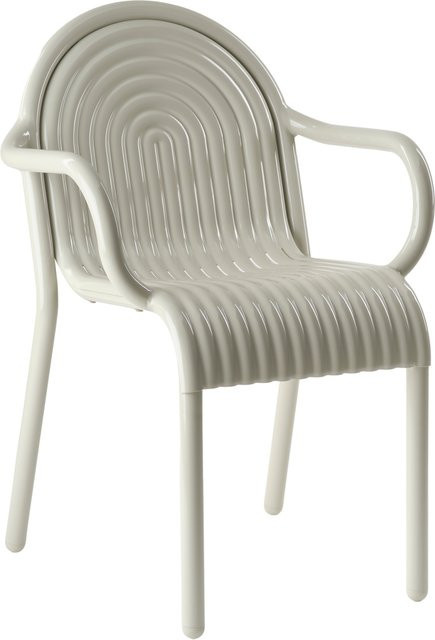 Tom Dixon Groove Armlehnstuhl aus Metall und Kunststoff in Matt, erhältlich in Grün, Beige oder Weiß - Bild 1