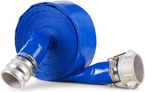 VEVOR Rückspülschlaucht mit Klemmen und Camlock-Anschlüssen, Blau, PVC, Durchmesser: 7,6 cm, Länge: 15,2 m - Bild 1
