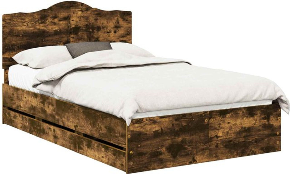 vidaXL Funktionsbett Bettrahmen aus Eiche in Braun, B/T/H: 120 x 190 cm - Bild 1