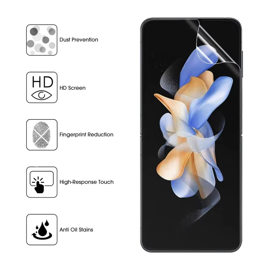 4 Stück transparente Hydrogelfolie als weicher Displayschutz für Samsung Galaxy Z Flip 5, Z Flip 4 und Z Flip 3 - Bild 5