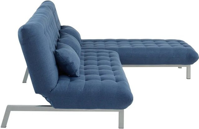Vente-unique Schlafsofa Hornet Blau mit Stoffbezug, B/T: 90 x 190 cm - Bild 1