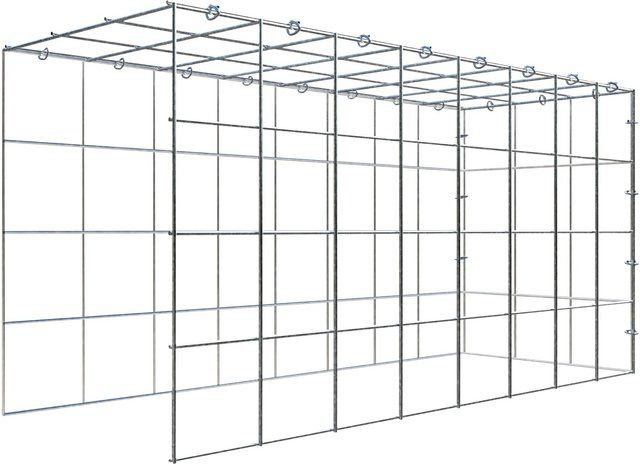 Gabiona C-Ring Anbaukorb Typ 4 in Silbergrau, Maschenweite 10 x 10 cm, B/T/H: 40 x 80 x 30 cm - Bild 1